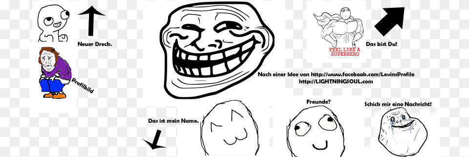 Fb Cover Trollfaces German Troll Face, Book, Comics, Publication, Person Free Png