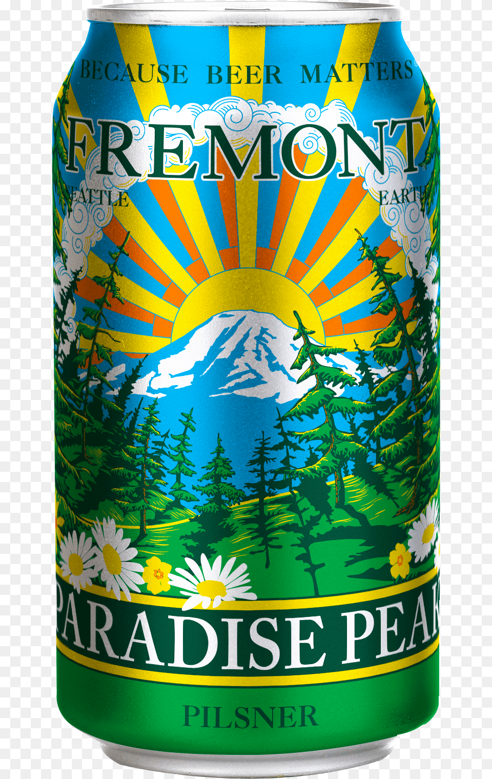 Fbc Paradise Peak 12oz Can Fremont Parkland Pilsner, Alcohol, Beer, Beverage, Lager Png Image