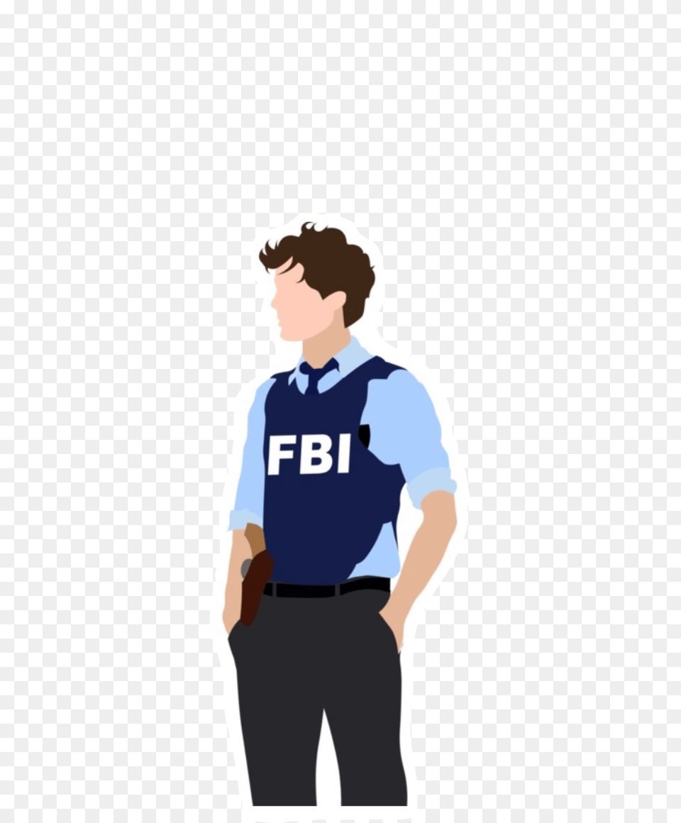 Fbi Agent Clipart Stickers Pack Criminal Minds, Clothing, Shirt, Adult, Person Png Image