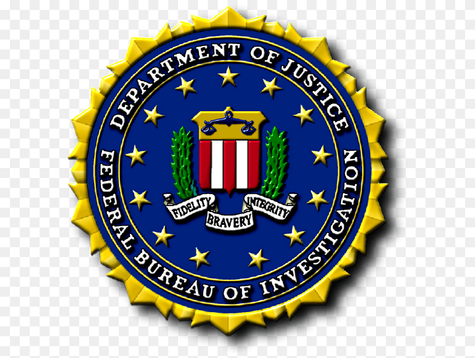 Fbi Logo Smaller Department Of Justice Fbi, Badge, Symbol, Emblem Free Png