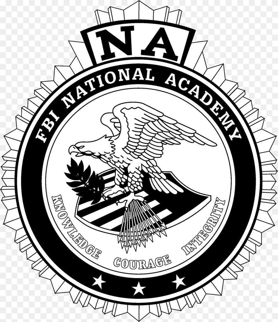 Fbi Na Fbi National Academy Black And White, Emblem, Logo, Symbol, Badge Png