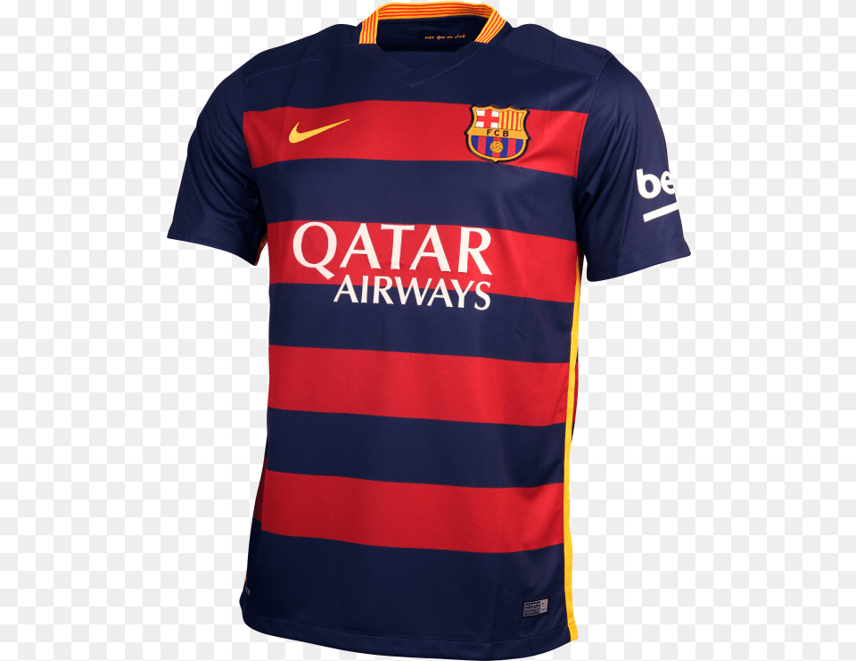 Fc Barcelona Official Home Jersey Neymar Autographed Jersey Jr Qatar Airways Nike, Clothing, Shirt, T-shirt Png