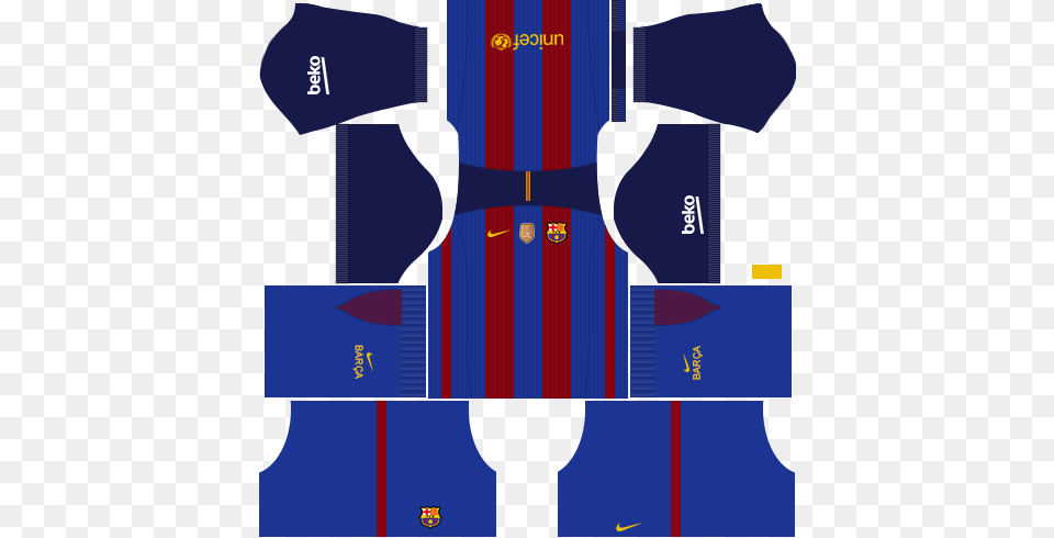 Fc Barcelona Kit Dream League Soccer 512x512 Kits Barcelona, Clothing, Lifejacket, Shirt, Vest Free Transparent Png