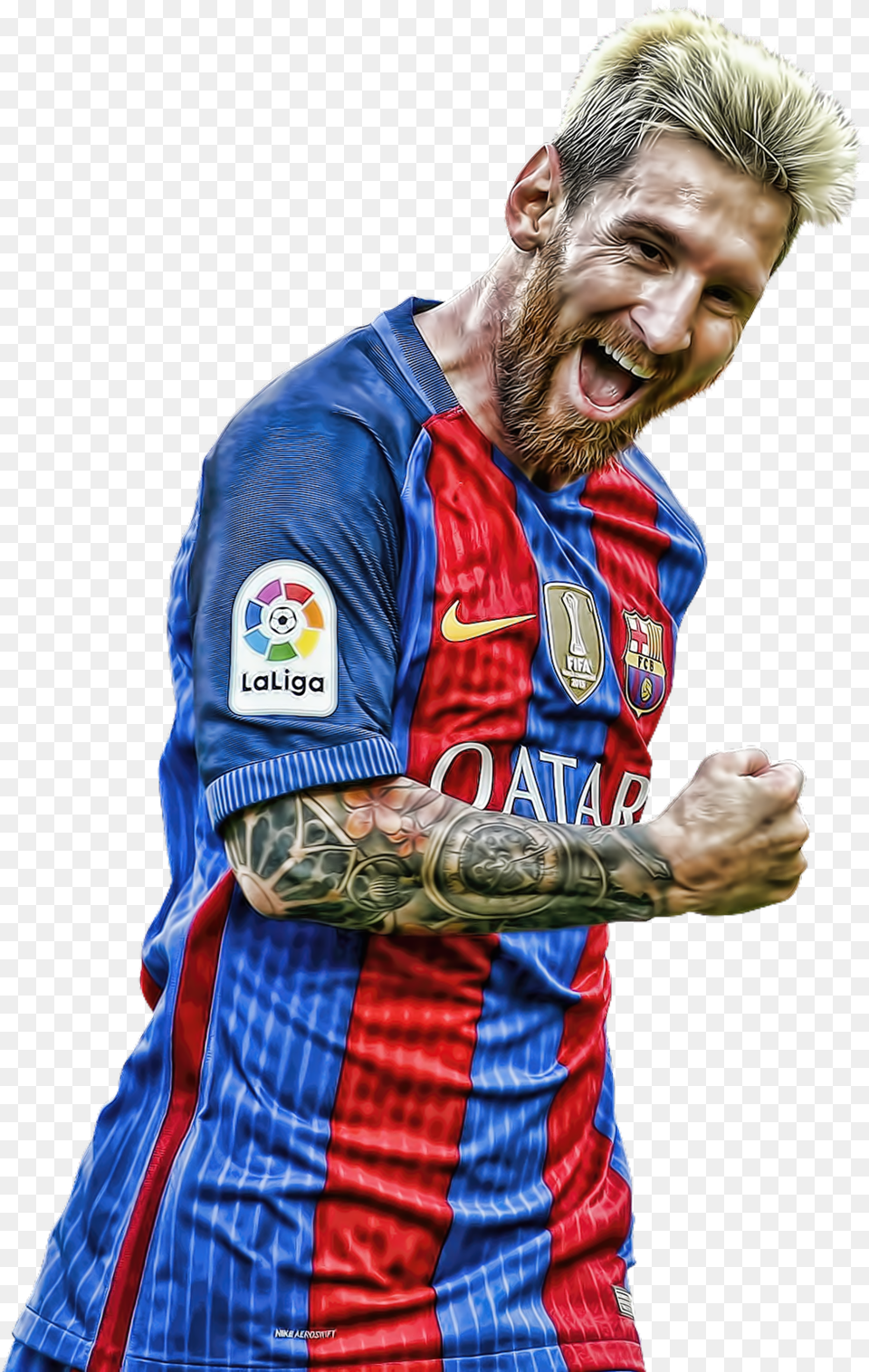 Fc Barcelona Messi, Tattoo, Skin, Person, Head Png