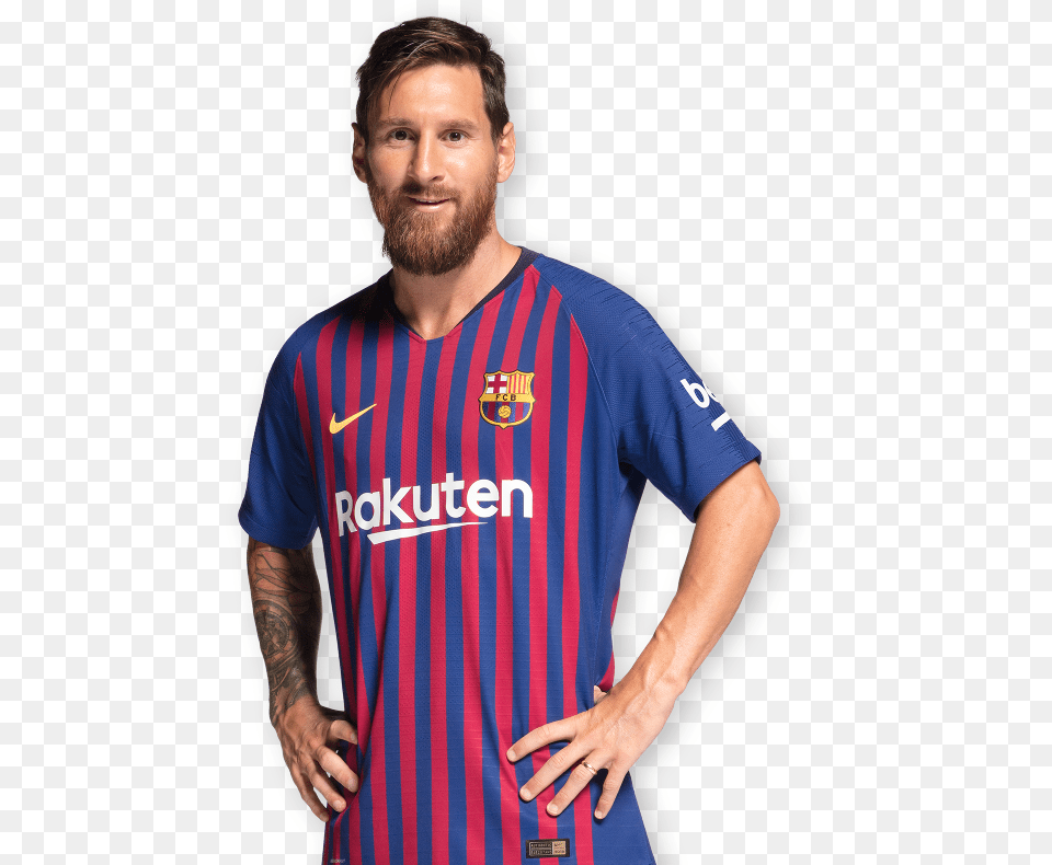 Fc Barcelona Messi Forward, Clothing, T-shirt, Shirt, Adult Free Transparent Png
