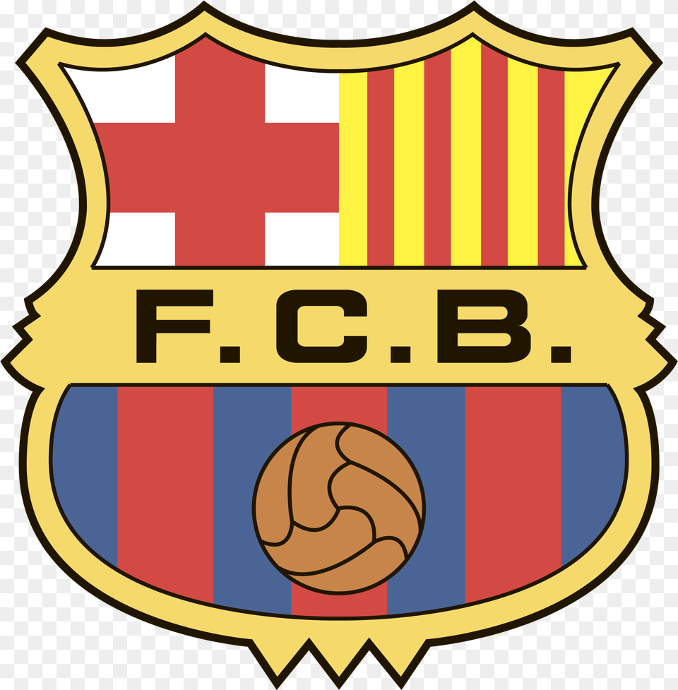 Fc Barcelona Old Logo, Badge, Symbol, First Aid, Ball Free Png