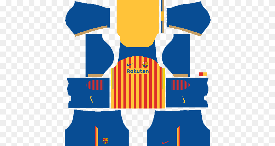 Fc Barcelona Senyera Kit Dream League Soccer 2018 Kit Portugal, Clothing, Lifejacket, Vest, Machine Free Png