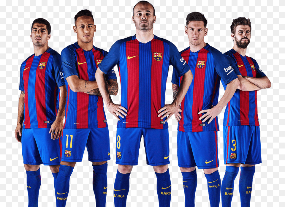 Fc Barcelona Team 2018 Clip Art Clipart Image 2016, Clothing, Shirt, Person, People Free Png Download