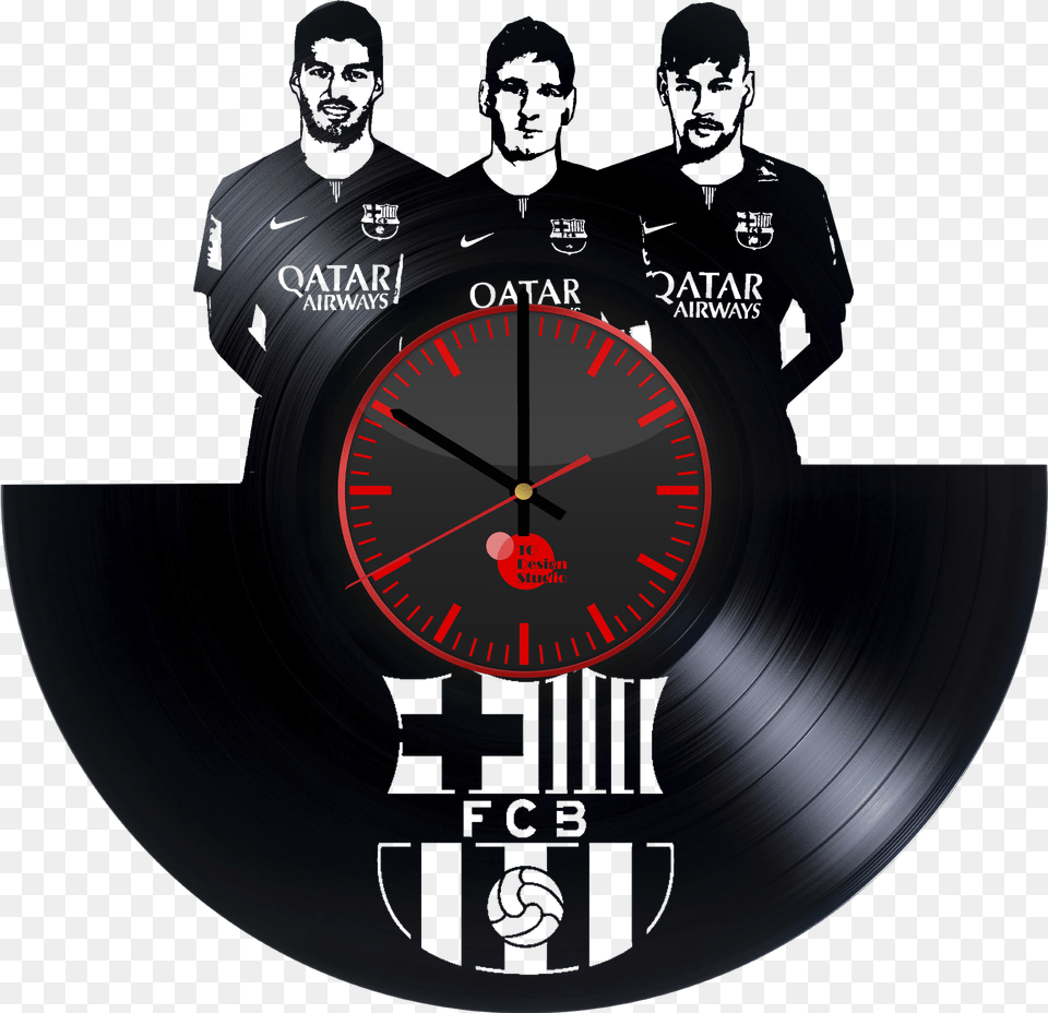 Fc Barcelona Vinyl Clock Png