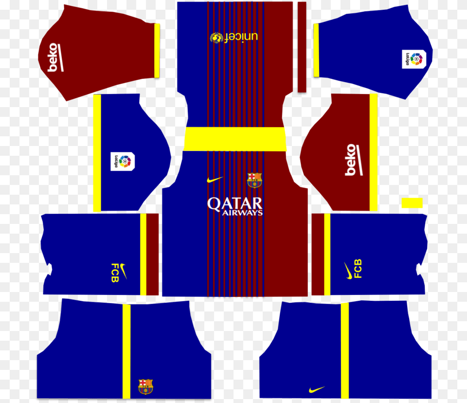 Fcb Kit And Logo Dream League Soccer Kit 2018, Clothing, Lifejacket, Vest, Shirt Png Image