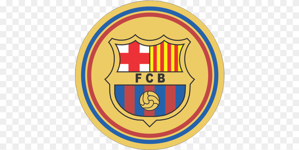 Fcb Team Round Decal Barcelona Logo Black And White, Badge, Emblem, Symbol, Armor Free Png