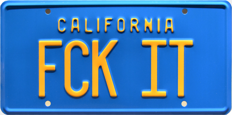 Fck It Prop Plate Movie Memorabilia From Friday Starring, License Plate, Transportation, Vehicle Png Image