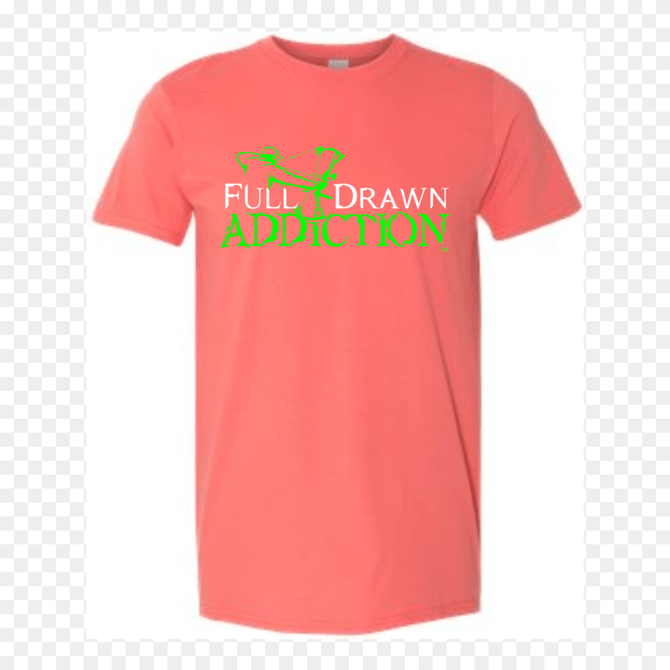Fda Coral Soft Style Full Drawn Addiction Archery Shop, Clothing, Shirt, T-shirt Png