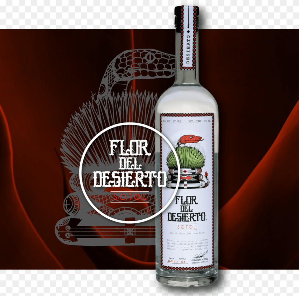 Fdd Desierto Bottle Glass Bottle, Alcohol, Beverage, Liquor, Gin Png