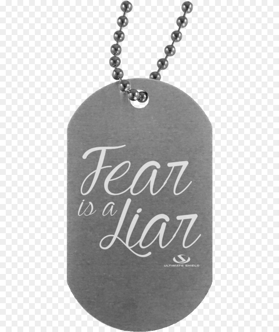 Fear Is A Liar Silver Dog Tag Locket, Accessories, Jewelry, Necklace, Pendant Free Png