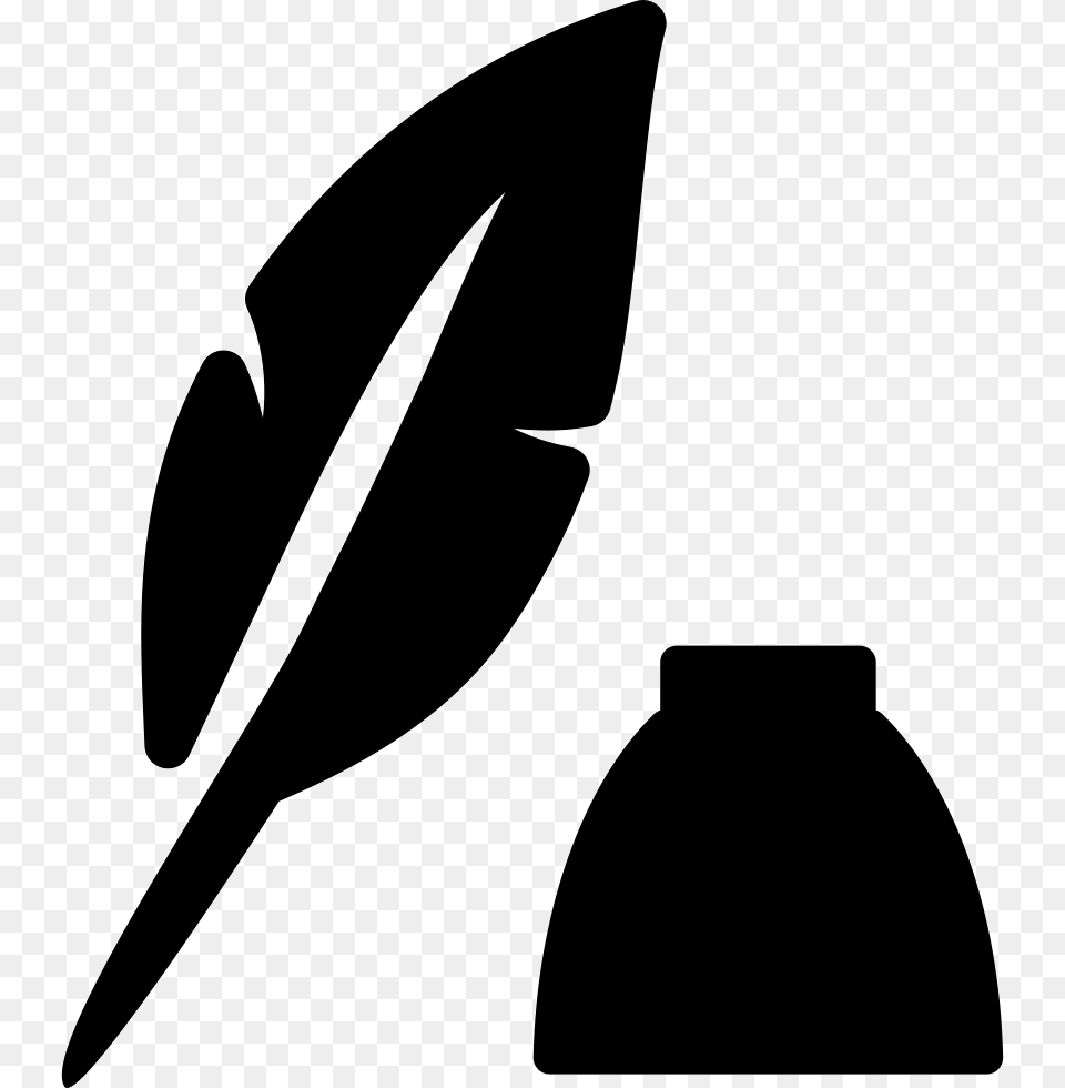 Feather And Ink Bottle Icono De Pluma Y Tinta, Stencil, Silhouette, Blade, Dagger Png Image