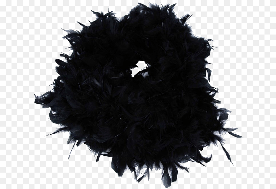 Feather Boa Transparent Image Black Feather Boa, Accessories, Adult, Female, Person Free Png Download