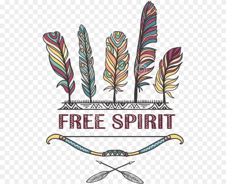 Feather Boho Bohemian Sticker Watercolor Bohofeathers Feathers And Arrows Spirit, Leaf, Plant, Adult, Female Free Png