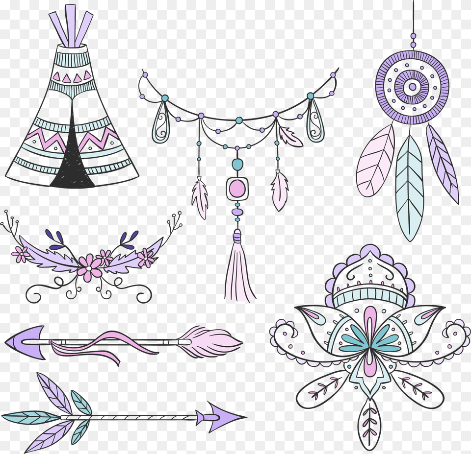 Feather Clipart Boho Feather Boho Transparent, Art, Doodle, Drawing, Accessories Free Png Download
