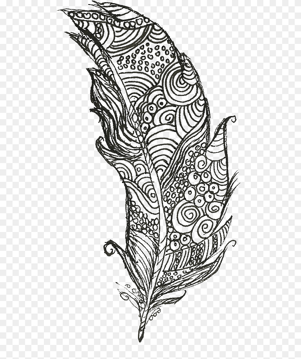 Feather Doodle Sisshart Feather Doodle For, Pattern, Plant, Art, Drawing Png Image