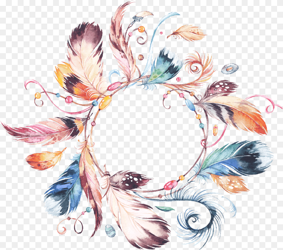 Feather Feathers Boho Bohemian Bohofeathers Tribal, Art, Floral Design, Graphics, Pattern Png