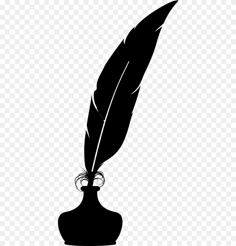 Feather Inkwell Obsolete Feather Pen Clipart, Gray Png Image