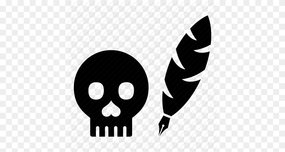 Feather Literature Quill Shakespeare Skull Writing Icon, Machine Png Image