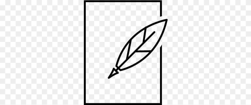 Feather Pen And Paper Outline Vector Paper And Pen Outline, Gray Free Png