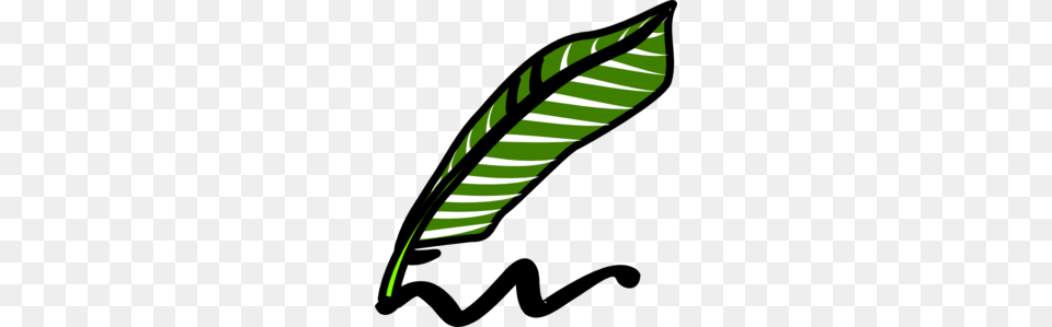 Feather Pen Clipart, Green, Leaf, Plant, Bow Png Image