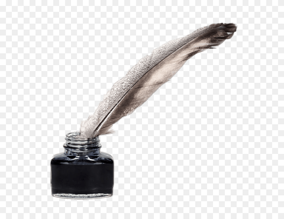 Feather Quill Pen And Ink Pot, Bottle, Ink Bottle, Smoke Pipe Free Png Download