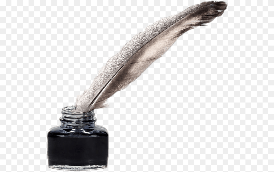 Feather Quill Pen And Ink Pot Pens In The Past, Bottle, Ink Bottle, Smoke Pipe Png