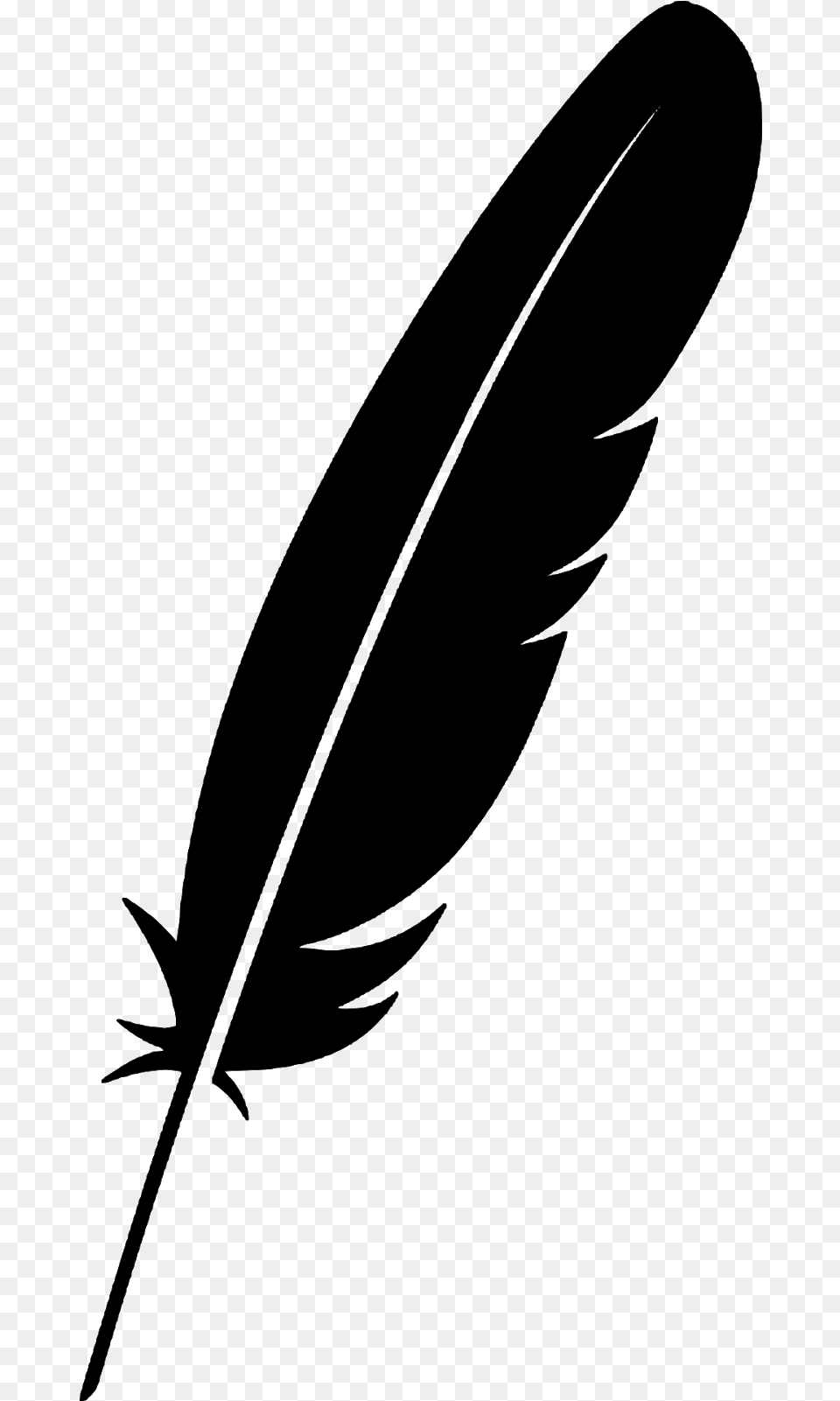 Feather Silhouette, Gray Free Png Download