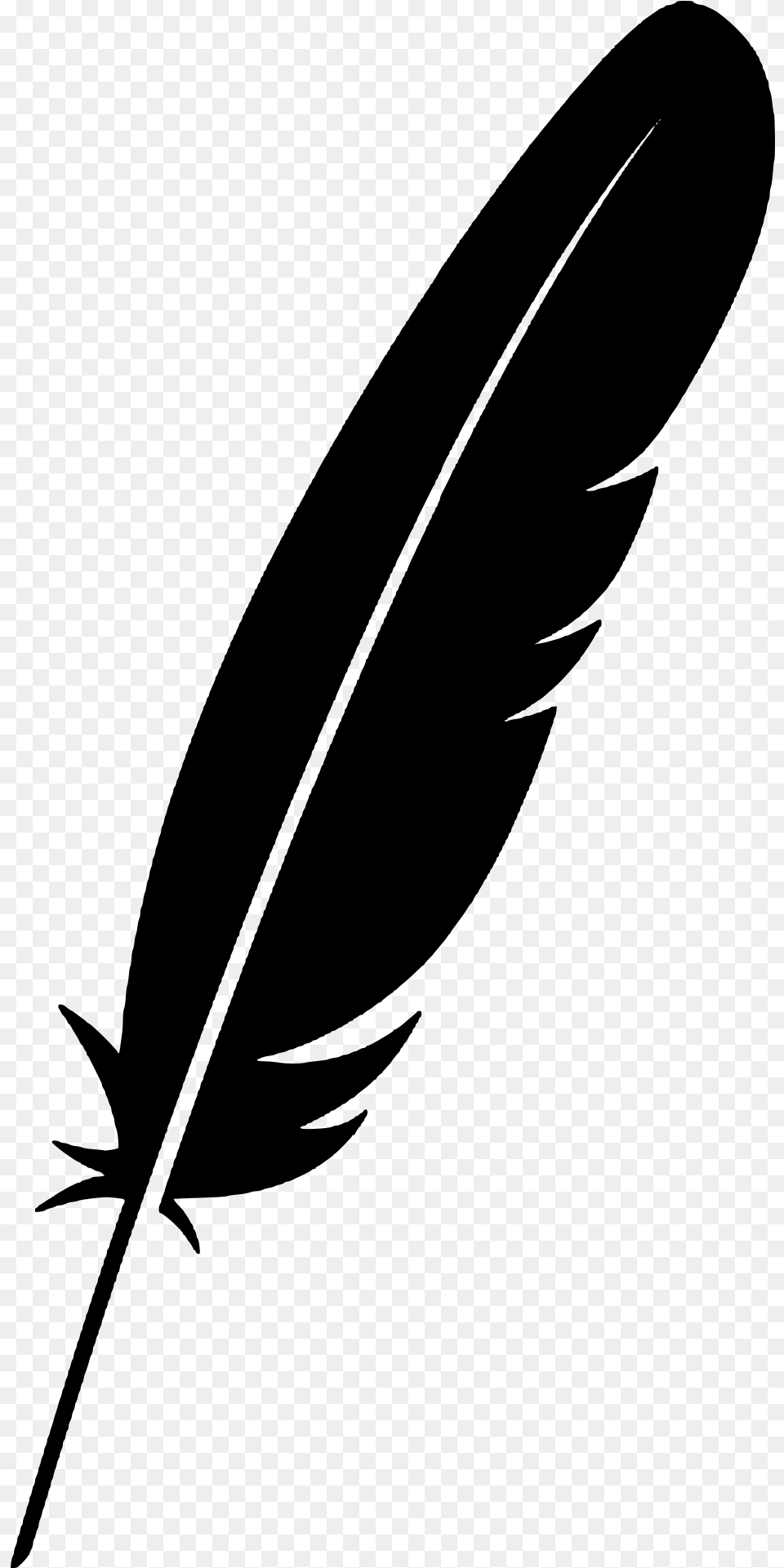 Feather Silhouette, Gray Png Image