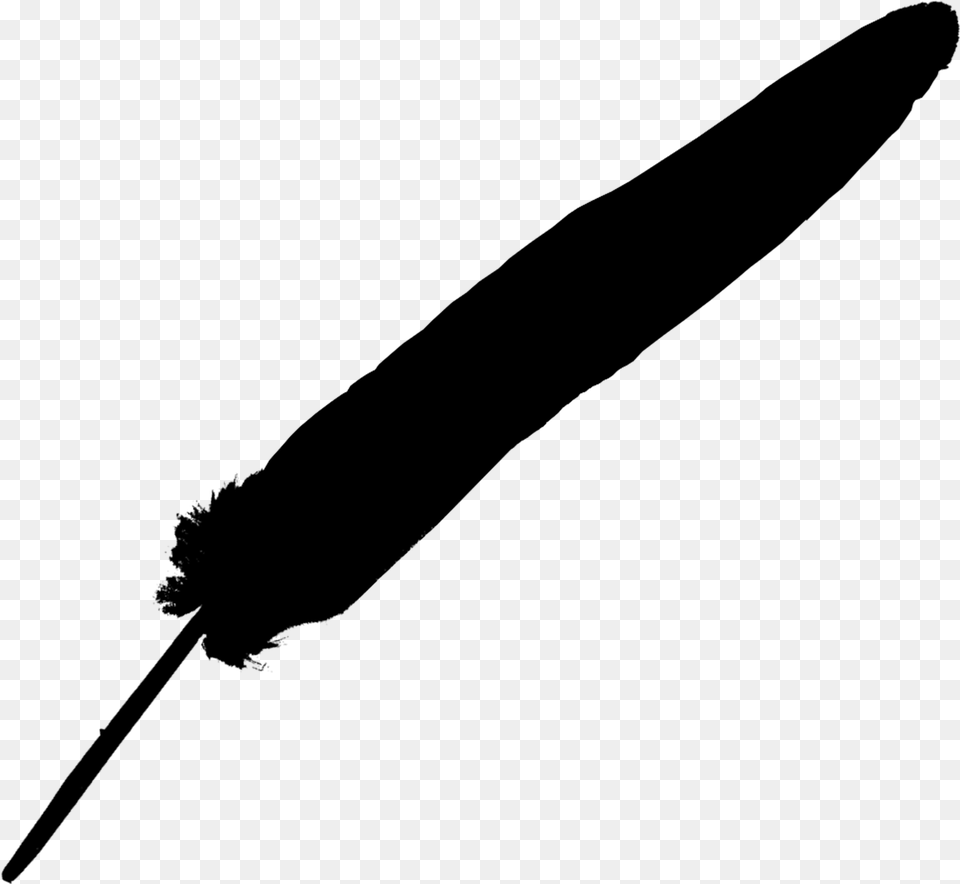 Feather Silhouette Feather, Gray Free Png