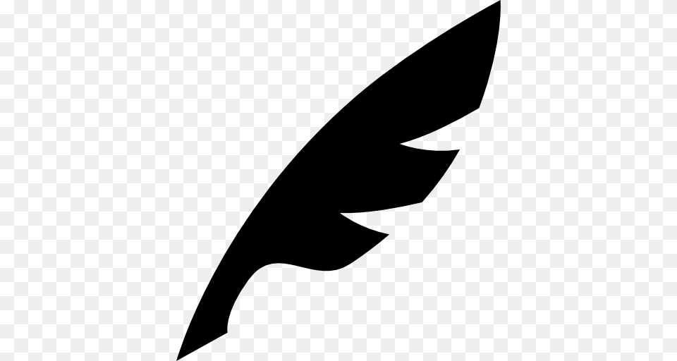 Feather Silhouette In Diagonal Position, Leaf, Plant, Animal, Fish Free Png