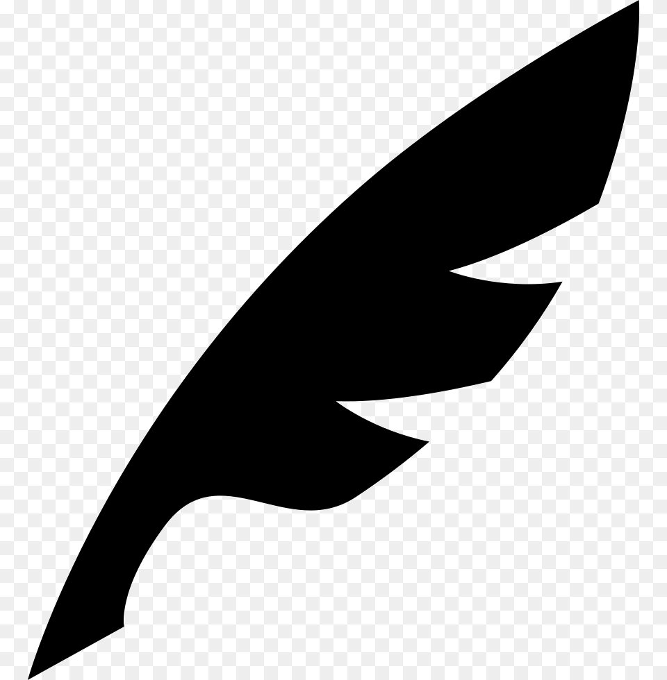 Feather Silhouette In Diagonal Position Two Feather Icon Svg, Leaf, Plant, Appliance, Ceiling Fan Free Png