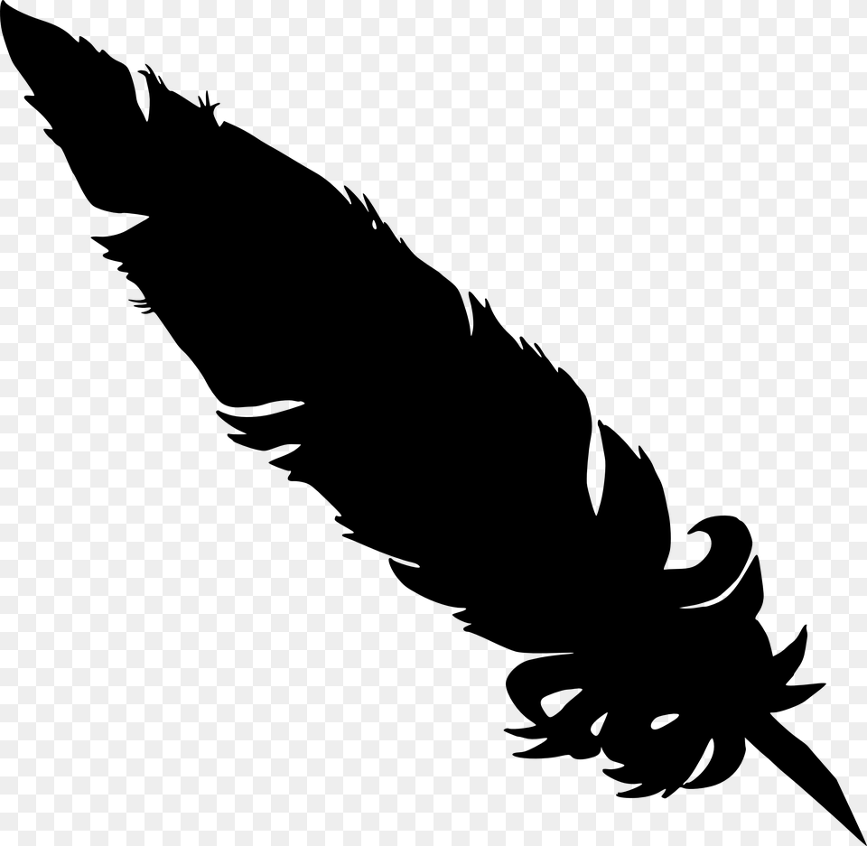 Feather Vector Image Black Feather Transparent Background, Silhouette, Stencil, Animal, Fish Free Png Download