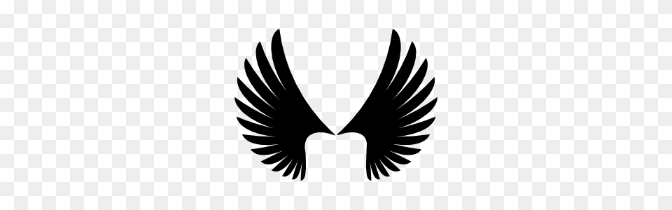 Feathered Angel Wings Sticker, Emblem, Symbol, Logo, Animal Free Png