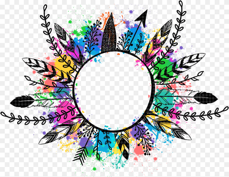 Feathers And Arrow In Round, Accessories, Art, Fractal, Graphics Free Png Download