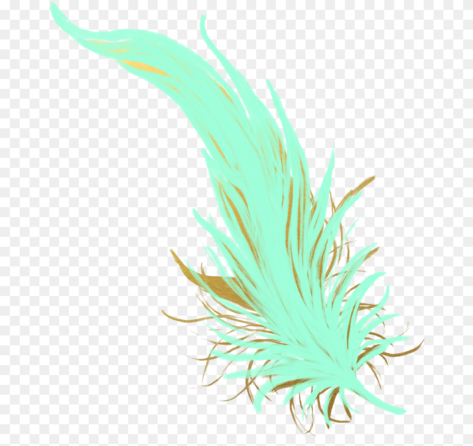 Feathers Feather Pastel Golden Gold Teal Mintgreen Vertical, Pattern, Plant, Art, Graphics Free Transparent Png