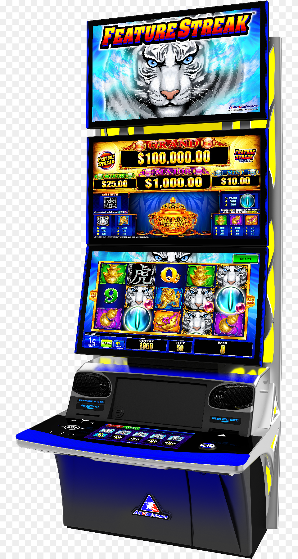 Feature Streak Tiger Aruze Gaming Dragon Along Slot Machine, Gambling, Game, Computer Hardware, Electronics Free Png