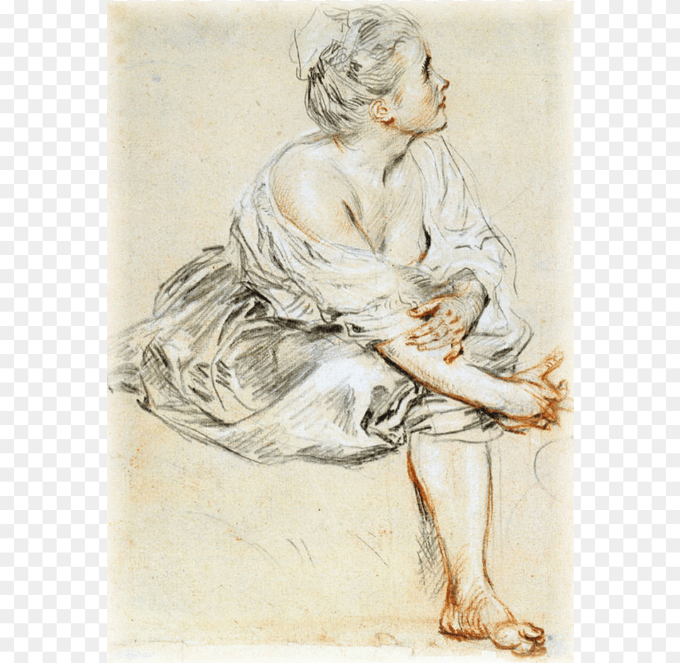 Featured 2b Watteau Drawing Trois Crayons Pencil Drawings Seated Young Woman Watteau, Art, Painting, Adult, Female Free Transparent Png