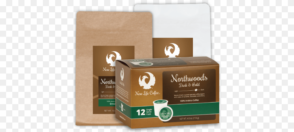 Featured Coffee New Life Coffee Northwoods Dark Amp Bold Single Serve, Box, Cardboard, Carton, Advertisement Png Image