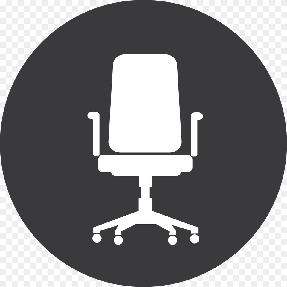 Featured Office Chair Icon White, Furniture, Home Decor, Indoors, Disk Png Image
