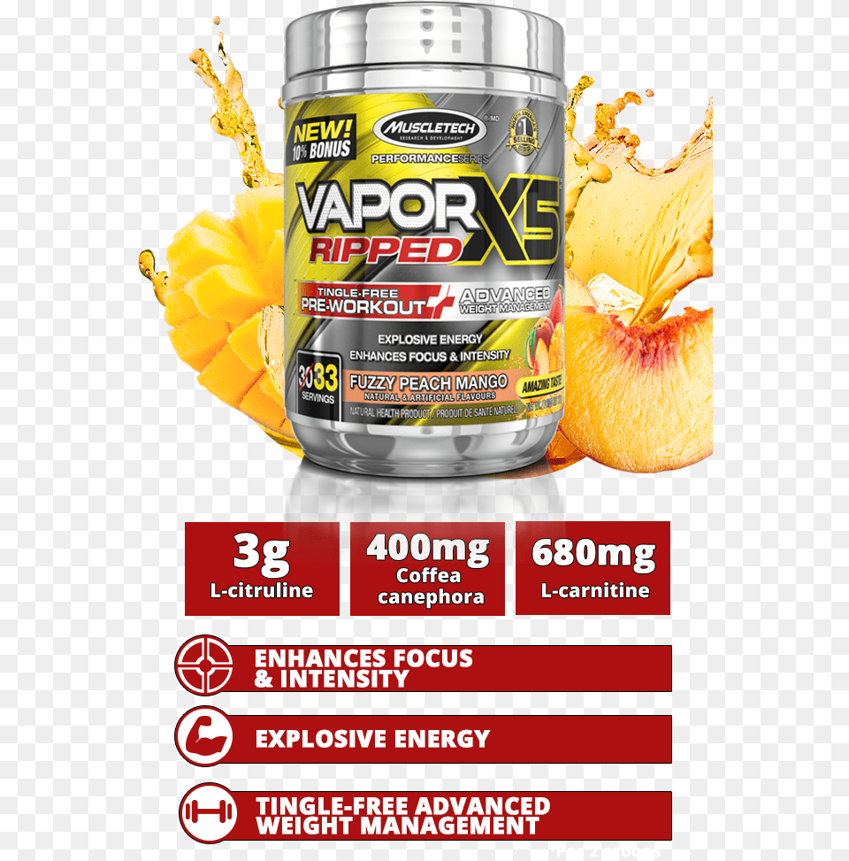 Featured Mobile Vaporx5 Ripped Muscletech Vapor X5 Ripped, Advertisement, Poster, Can, Tin Free Png Download
