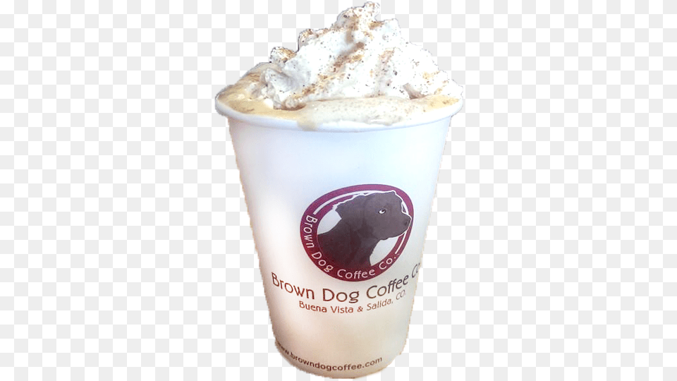Featuring Brown Dog Coffee Eggnog Latte Brown Dog Coffee, Cream, Dessert, Food, Ice Cream Free Png Download