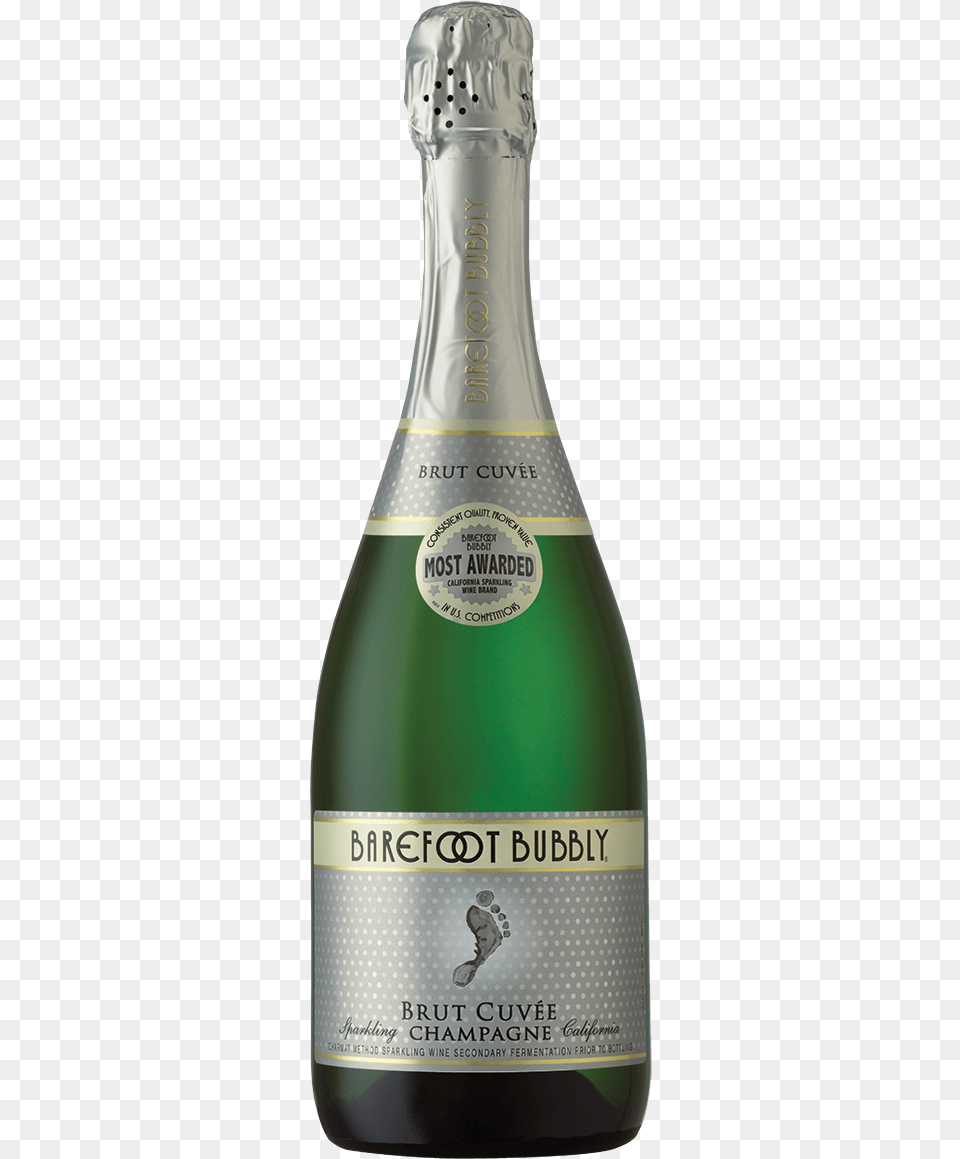 Featuring Brut Cuvee Champagne Barefoot Bubbly Brut Cuve Champagne, Alcohol, Beer, Beverage, Bottle Png