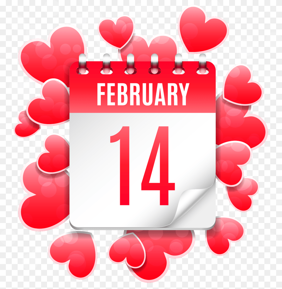 February 14 Clipart Freeuse Library Heart Valentines Day Feb, Text Free Png Download