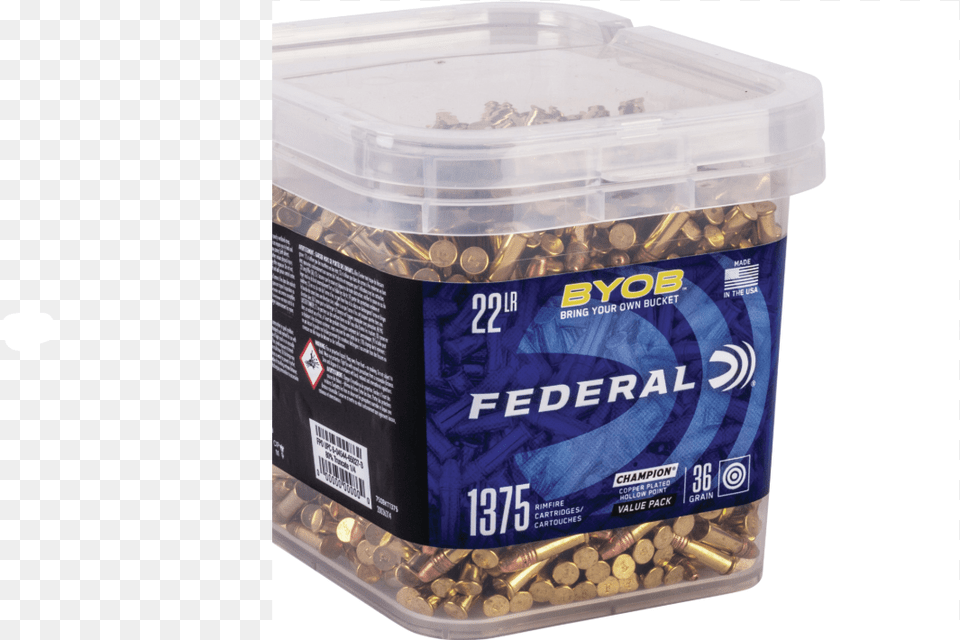 Federal 750bkt1375 Byob 22 Long Rifle 36 Gr Copper Federal 22, Food, Grain, Granola, Produce Free Png