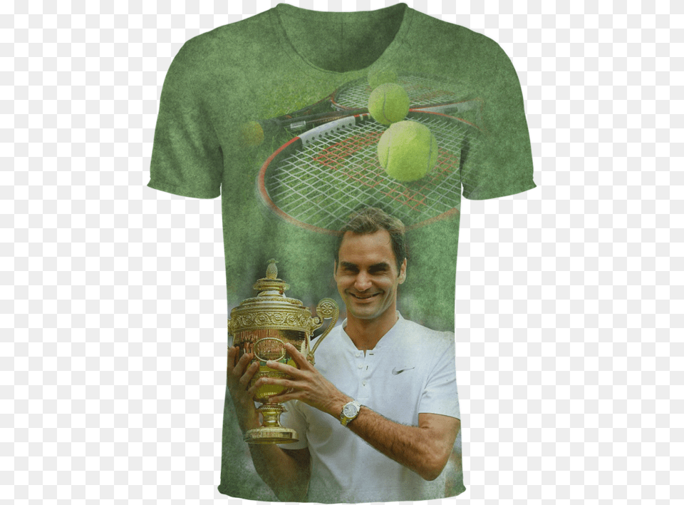 Federer Tennis 3d T Shirt Active Shirt, Tennis Racket, Ball, Clothing, Tennis Ball Free Transparent Png